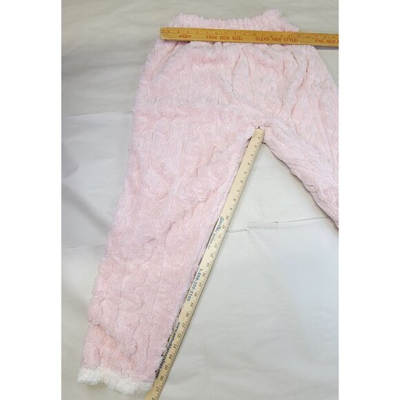 Pajama Lounge Set Soft Pink White Button Top Happy Bear Womens Large New In Bag - Picture 10 of 12